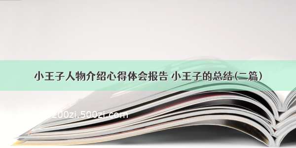 小王子人物介绍心得体会报告 小王子的总结(二篇)