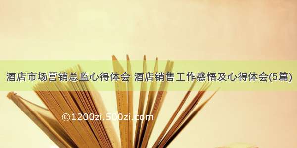 酒店市场营销总监心得体会 酒店销售工作感悟及心得体会(5篇)