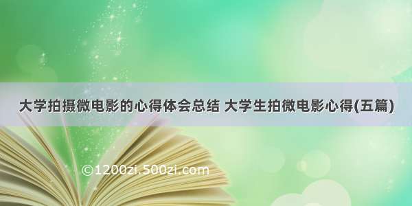 大学拍摄微电影的心得体会总结 大学生拍微电影心得(五篇)