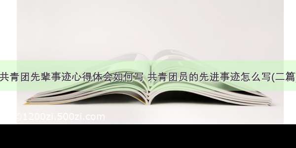 共青团先辈事迹心得体会如何写 共青团员的先进事迹怎么写(二篇)