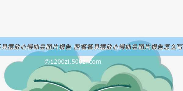 西餐餐具摆放心得体会图片报告 西餐餐具摆放心得体会图片报告怎么写(五篇)