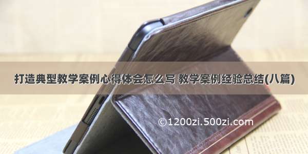 打造典型教学案例心得体会怎么写 教学案例经验总结(八篇)