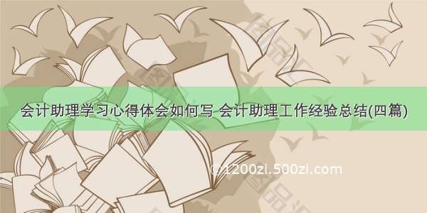 会计助理学习心得体会如何写 会计助理工作经验总结(四篇)