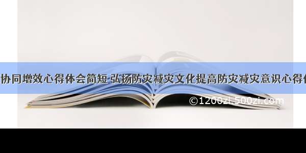 防灾减灾协同增效心得体会简短 弘扬防灾减灾文化提高防灾减灾意识心得体会(3篇)