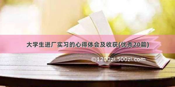 大学生进厂实习的心得体会及收获(优秀20篇)