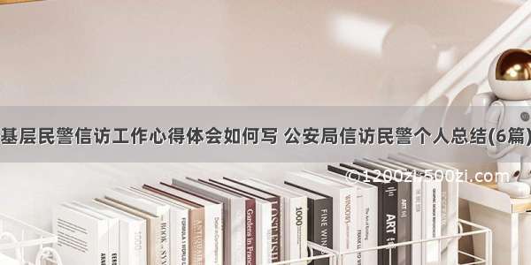 基层民警信访工作心得体会如何写 公安局信访民警个人总结(6篇)