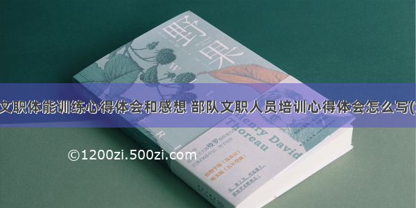 军队文职体能训练心得体会和感想 部队文职人员培训心得体会怎么写(六篇)