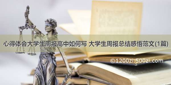 心得体会大学生周报高中如何写 大学生周报总结感悟范文(1篇)