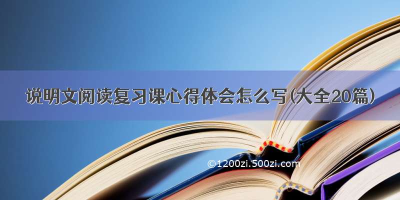 说明文阅读复习课心得体会怎么写(大全20篇)