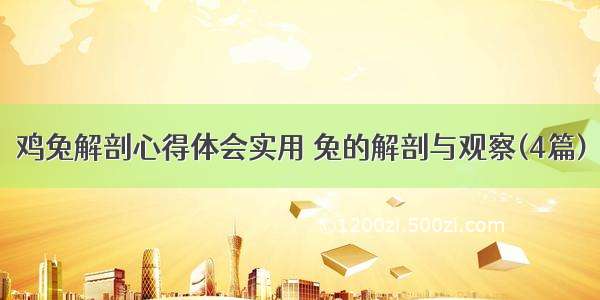 鸡兔解剖心得体会实用 兔的解剖与观察(4篇)