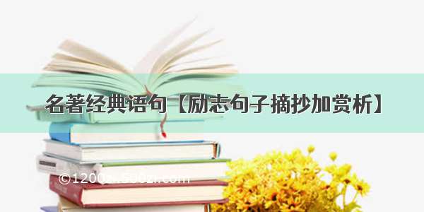 名著经典语句【励志句子摘抄加赏析】