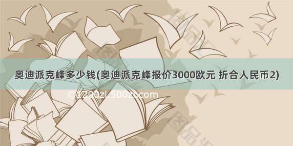 奥迪派克峰多少钱(奥迪派克峰报价3000欧元 折合人民币2)