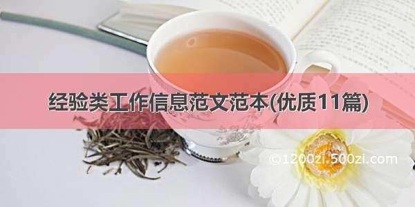 经验类工作信息范文范本(优质11篇)