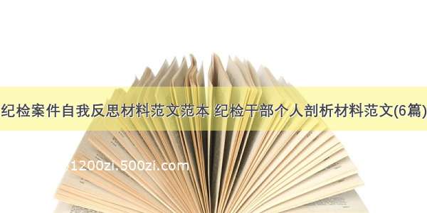 纪检案件自我反思材料范文范本 纪检干部个人剖析材料范文(6篇)