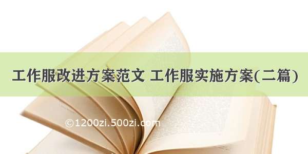 工作服改进方案范文 工作服实施方案(二篇)