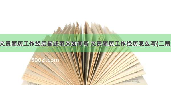 文员简历工作经历描述范文如何写 文员简历工作经历怎么写(二篇)