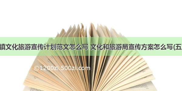 乡镇文化旅游宣传计划范文怎么写 文化和旅游局宣传方案怎么写(五篇)