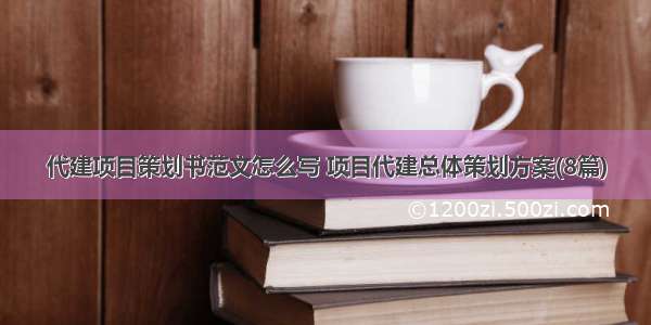 代建项目策划书范文怎么写 项目代建总体策划方案(8篇)