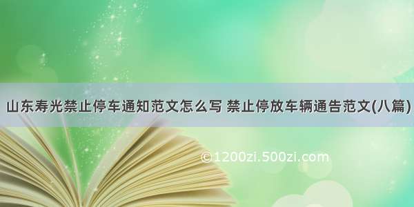 山东寿光禁止停车通知范文怎么写 禁止停放车辆通告范文(八篇)