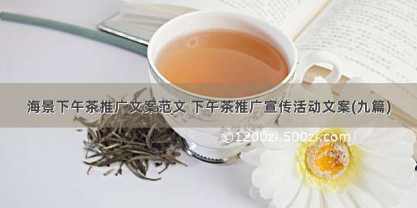 海景下午茶推广文案范文 下午茶推广宣传活动文案(九篇)