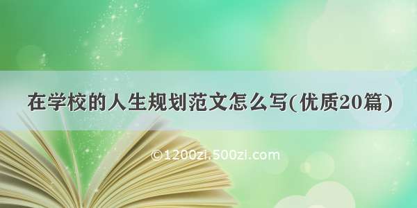 在学校的人生规划范文怎么写(优质20篇)