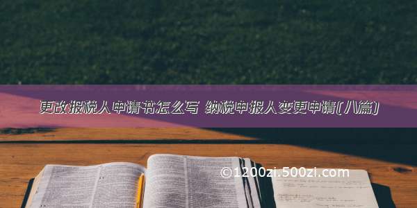 更改报税人申请书怎么写 纳税申报人变更申请(八篇)