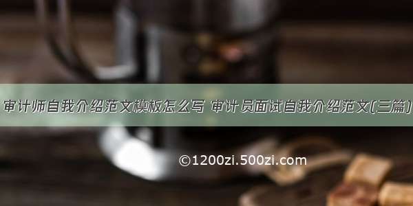 审计师自我介绍范文模板怎么写 审计员面试自我介绍范文(三篇)