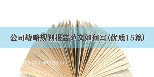 公司战略规划报告范文如何写(优质15篇)