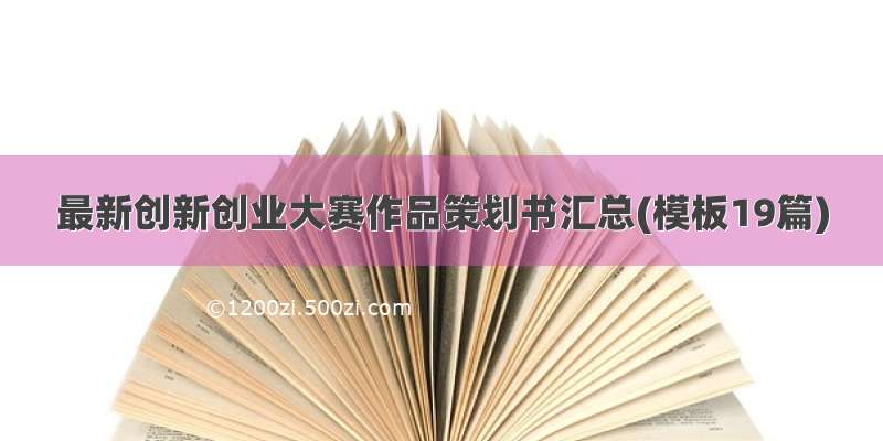 最新创新创业大赛作品策划书汇总(模板19篇)