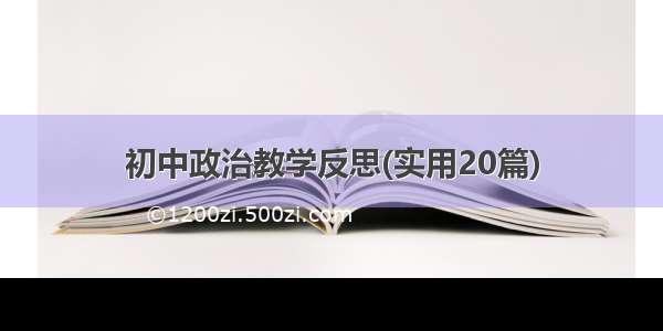 初中政治教学反思(实用20篇)