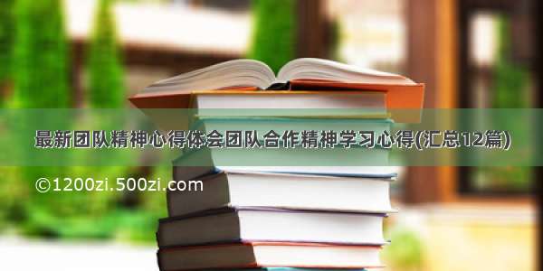 最新团队精神心得体会团队合作精神学习心得(汇总12篇)