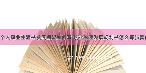 个人职业生涯书发展期望如何写 职业生涯发展规划书怎么写(5篇)