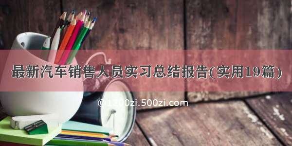 最新汽车销售人员实习总结报告(实用19篇)