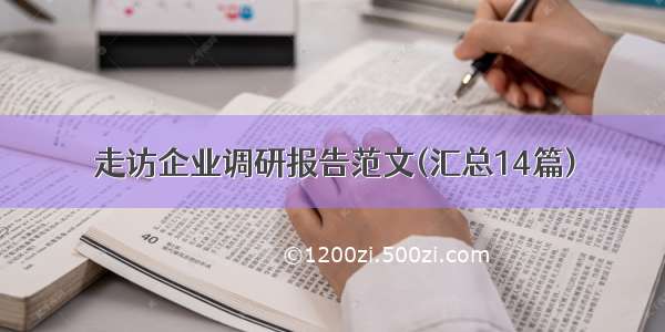 走访企业调研报告范文(汇总14篇)