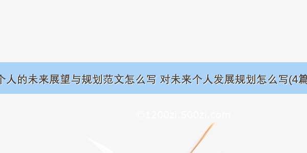 个人的未来展望与规划范文怎么写 对未来个人发展规划怎么写(4篇)