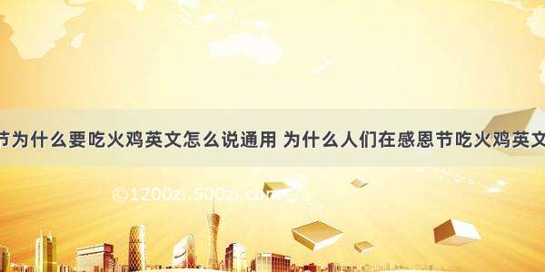 感恩节为什么要吃火鸡英文怎么说通用 为什么人们在感恩节吃火鸡英文(5篇)