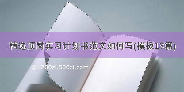 精选顶岗实习计划书范文如何写(模板13篇)