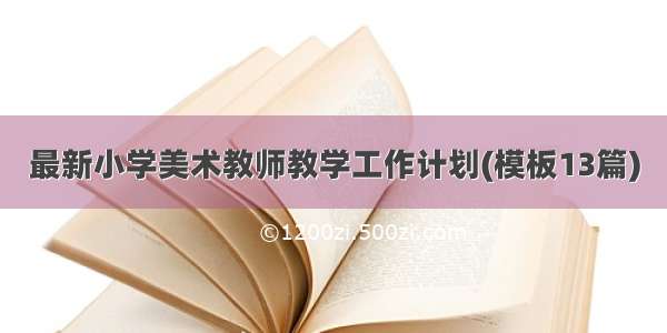 最新小学美术教师教学工作计划(模板13篇)