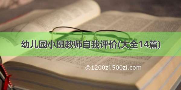 幼儿园小班教师自我评价(大全14篇)