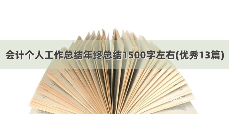 会计个人工作总结年终总结1500字左右(优秀13篇)