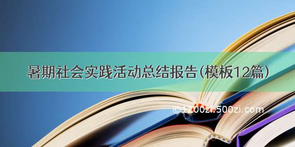 暑期社会实践活动总结报告(模板12篇)