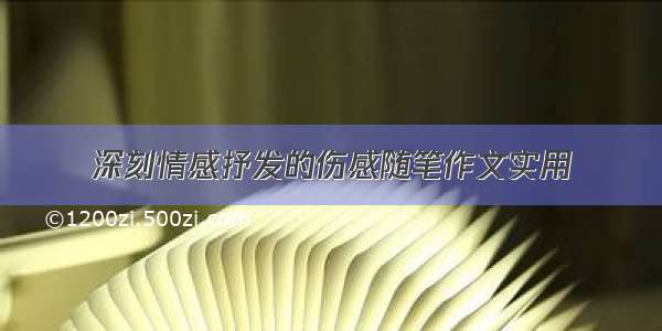 深刻情感抒发的伤感随笔作文实用