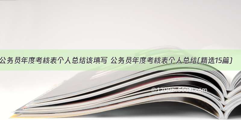 公务员年度考核表个人总结该填写 公务员年度考核表个人总结(精选15篇)