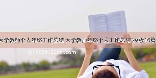 大学教师个人年终工作总结 大学教师年终个人工作总结(模板16篇)