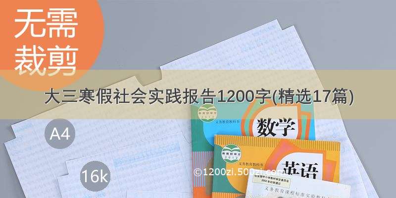 大三寒假社会实践报告1200字(精选17篇)