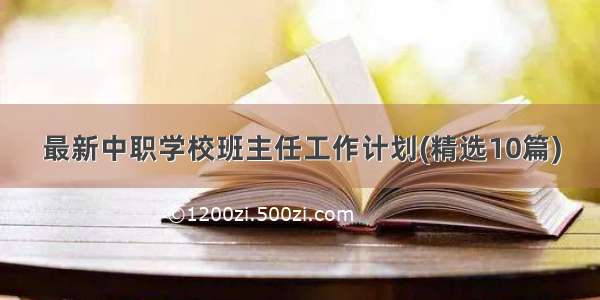 最新中职学校班主任工作计划(精选10篇)