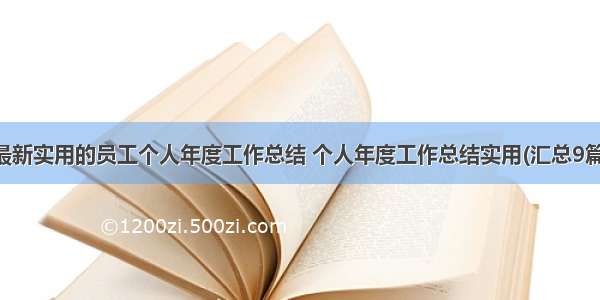 最新实用的员工个人年度工作总结 个人年度工作总结实用(汇总9篇)