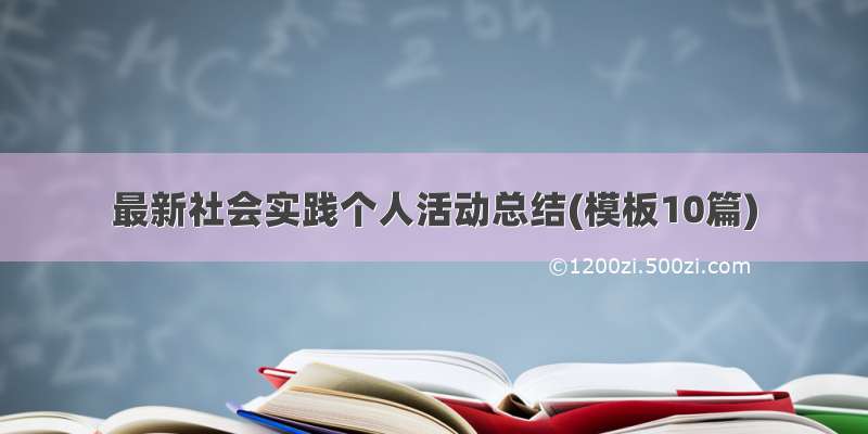 最新社会实践个人活动总结(模板10篇)