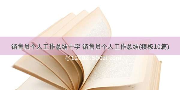 销售员个人工作总结十字 销售员个人工作总结(模板10篇)