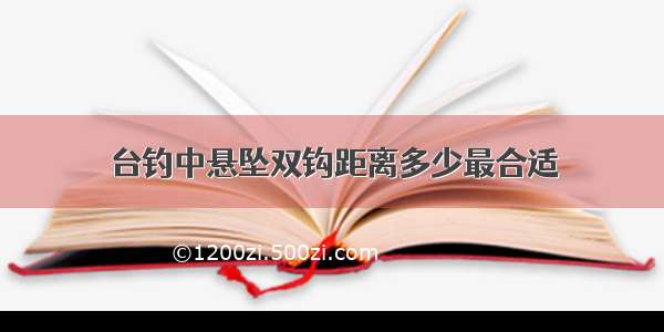 台钓中悬坠双钩距离多少最合适